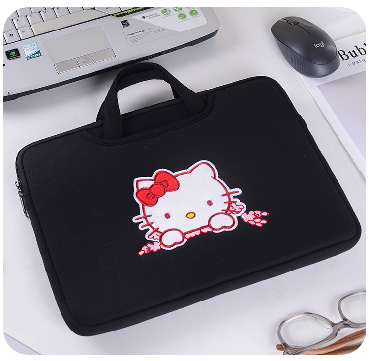 Custom Logo for the Cute Embroidered Cat Laptop Tote for Students